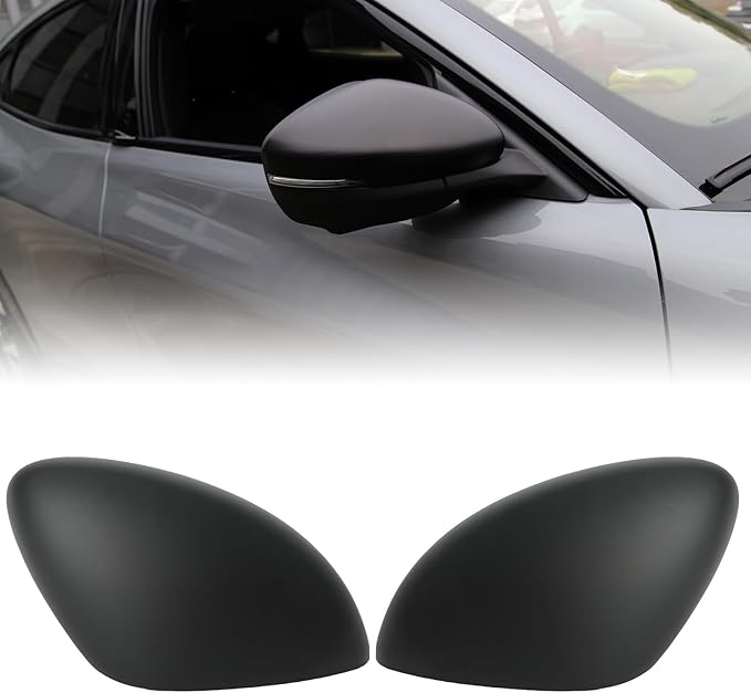 ROCCS Compatible with 2021-2023 Mustang Mach-E Side Mirror Cover Caps Auto Car Mirror Cover Rearview Mirror Guard Covers Replacement Door Side Exterior Decoration Trims Accessories(Matte Black)