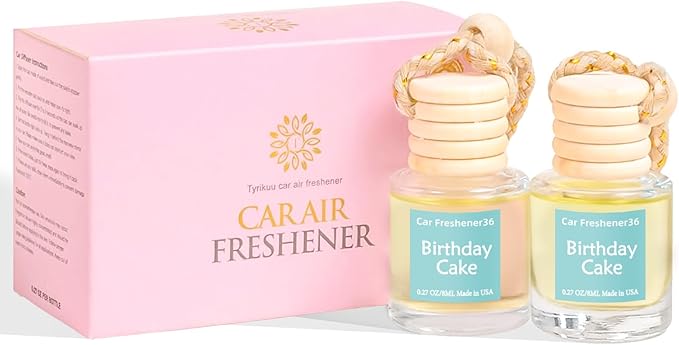 Hanging Car Air Freshener, Long Lasting Essential Oil Diffuser, Non-Toxic New Car Scent, Cute Car Fresheners for Women, 2 Pac