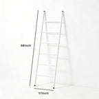 6-Tier Blanket Ladder 68 Inch Wall-Leaning Towel Rack for Living Room and Bedroom, Easy Assembly - White