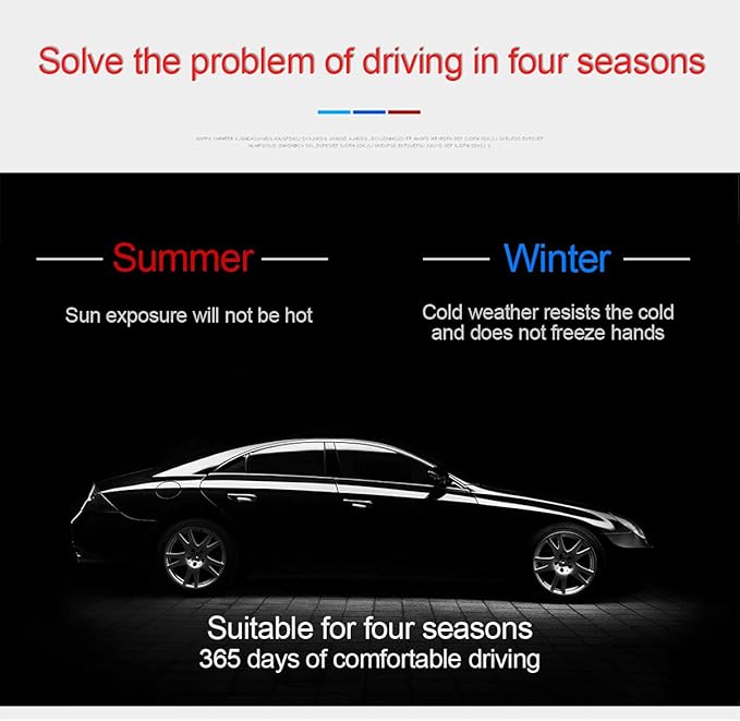 Leather Steering Wheel Cover, Auto Car Stretch Steering Wheel Protector, Universal 15 Inch Anti-Slip Breathable Odorless Stee
