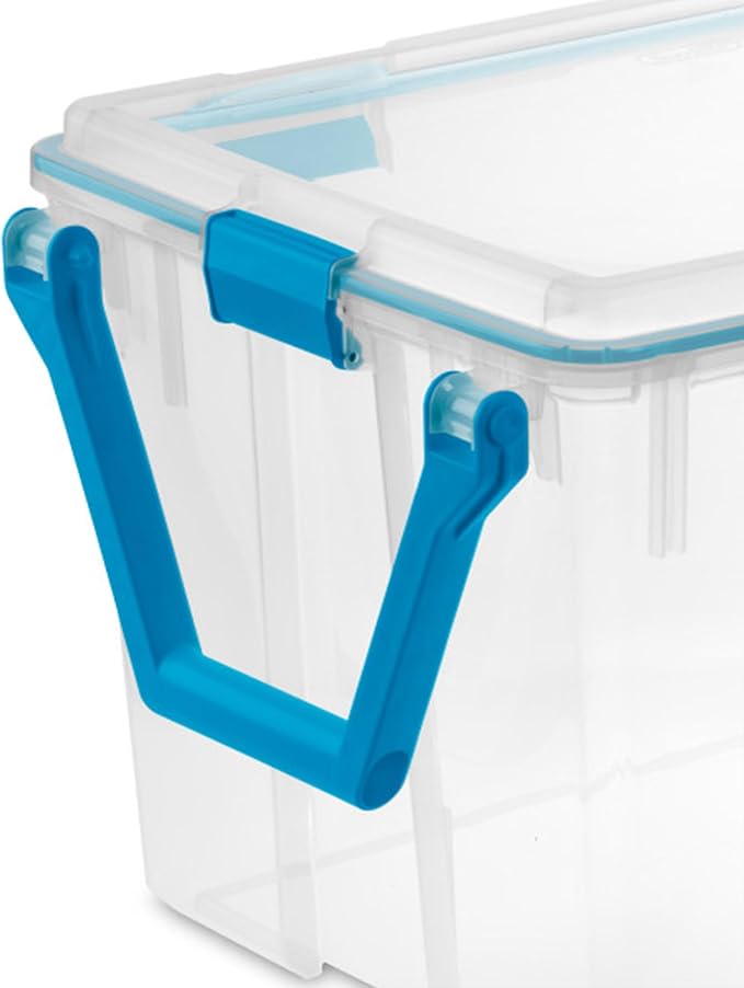 Sterilite 6-Pack Gasket Box, Weather-Resistant Storage Bins with Latching Lids, 120 Quart - Heavy-Duty Organizing Containers 