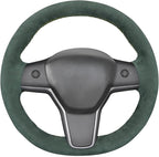 MEWANT Hand Stitched Steering Wheel Cover for Tesla Model 3 2017-2023 / Model Y 2020-2023 Accessories