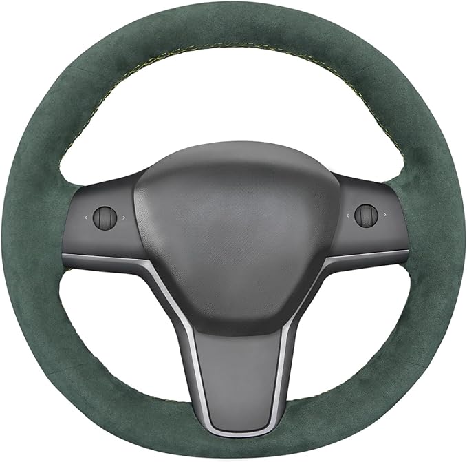 MEWANT Hand Stitched Steering Wheel Cover for Tesla Model 3 2017-2023 / Model Y 2020-2023 Accessories