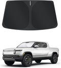 TINGLU Sun Shade for Rivian R1T 2022-2025 2026 Accessories Windshield Sun Shade Window Shade UV Rays Protection Sun Visor Cover with Steering Wheel Sunshade Storage Bag