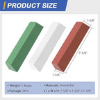 SCOTTCHEN Buffing Polishing Cutting Compounds 3 lbs.Kit Polishing Rouge Bars for Buffing polishing Wheel- Green Fine/White Medium/Red Coarse - 3 Pack