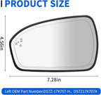 JINCHEN Driver Side Mirror Glass for Ford Fusion 2013-2020 Heated with Blind Spot Detection DS7Z17K707H DS7Z17K707A