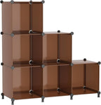 AWTATOS Cube Storage Organizer, Storage Cubes Shelves Bookshelf, 6 Cube Closet Organizers and Storage, DIY Stackable Plastic 