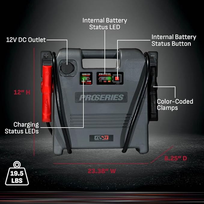 Schumacher Electric DSR Pro 1800A Heavy-Duty Car Battery Jump Starter and Portable Power Station, Professional Grade, 12V DC
