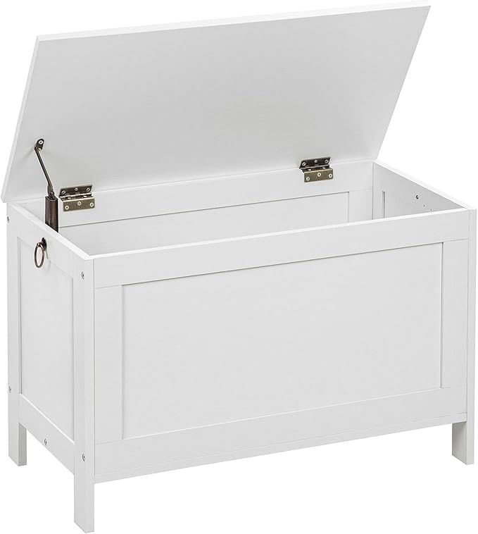 HOOBRO Toy Box, Retro Wooden Look Storage Chest with Safety Hinge, Entryway Storage Bench Supports 220 lb, 29.9 x 15.7 x 18.9
