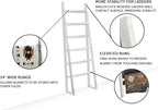 FUIN 6.4ft Extra Wide Wooden Blanket Ladder Living Room Decorative Wal Leaning Farmhouse Quilt Display Holder Rustic Wood Tow