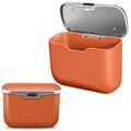 Car Trash Can with Lid, Leakproof Auto Garbage Bin, Waterproof Car Trash Bag Holder with PU Leather Top for Back of Seat/Door, Fit for SUVs, Sedans, Trucks Orange