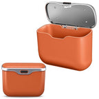 Car Trash Can with Lid, Leakproof Auto Garbage Bin, Waterproof Car Trash Bag Holder with PU Leather Top for Back of Seat/Door, Fit for SUVs, Sedans, Trucks Orange