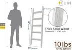 FUIN 5ft Wood Blanket Ladder Living Room Decorative Wall Leaning Farmhouse Quilt Display Holder Storage Wooden Towel Rack for