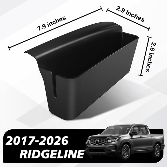 Muslogy for 2017-2024 2025 2026 Ridgeline Center Console Shifter Storage Box ABS Material Console Side Organizer Left & Right 2PCS Set with Stronger Tape Compatible with Honda Ridgeline 2017-2026