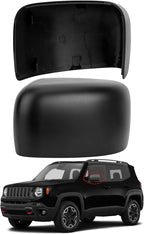 Driver Side Mirror Cover Replacement for Jeep Renegade 2015 2016 2017 2018 2019 - Left Side Mirror Covers, Rear View Mirror Cap Accessories Without Lamp, Textured