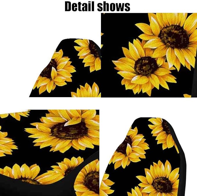 Car Front Seat Covers, Universal Sunflower PrintingCar Seat Protector Seat Cushion Full Cover Fit Most Car,Truck,SUV,Van (Sun