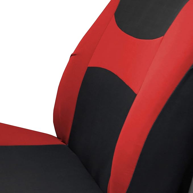 FH Group Light & Breezy Cloth Car Seat Covers, 7 Seater Three Row Set- Airbag & Split Ready -Universal for Cars Trucks and SU
