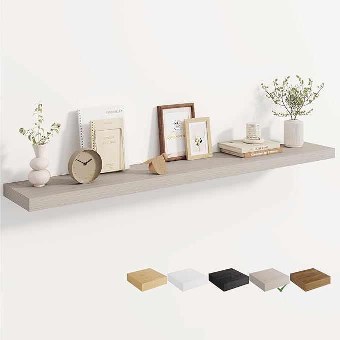 Dreamland 55 Inches Floating Shelves for Wall, 8" Deep Long Floating Shelves Set of 1, Large Display & Storage Shelf, Wall Sh