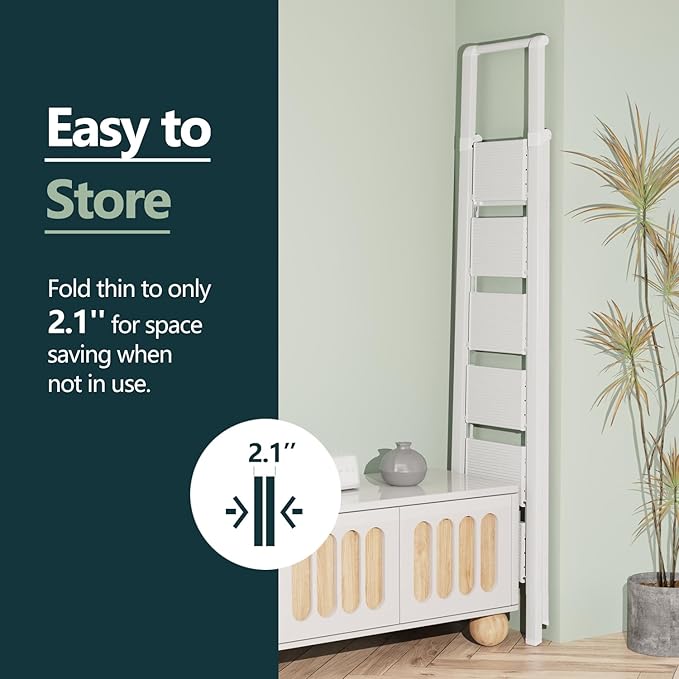 WOA WOA 6 Step Ladder, Lightweight Folding ladders with Wide Pedals, Slim Stepladder for Narrow Spaces, Tall Ladder for High 