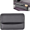Leather Car Seat Gap Filler, Waterproof Anti-Slip Side Storage Pouch for Phones Keys Glasses Cards, Universal for Most Cars, SUVs, Trucks (Gray)