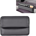 Leather Car Seat Gap Filler, Waterproof Anti-Slip Side Storage Pouch for Phones Keys Glasses Cards, Universal for Most Cars, SUVs, Trucks (Gray)