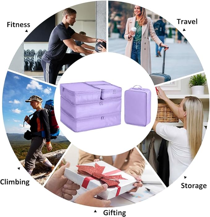 Packing cubes for Travel Luggage Organizer Bags 6 Set Packing Cubes for Suitcases Travel Essentials for Carry on Mesh Suitcas