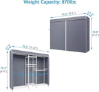 VIPEK Classic V6C Heavy Duty Covered Clothes Rack Portable Wardrobe Closet, 5 Tiers Wire Garment Rack White Metal Clothing Ra