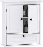 Spirich Bathroom Cabinet Wall Mounted, Small Bathroom Wall Cabinet Over Toilet, Medicine Cabinet Organizer with Doors and Adj