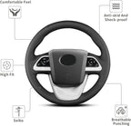 Hand-Stitch Steering Wheel Cover,Fit for Toyota Prius 2016 2019/Prius Prime 2017/Prius Plug-in Hybrid 2017/Mirai 2016,Non-Slip Breathable Microfiber Leather Steering Wheel Cover on Wrap