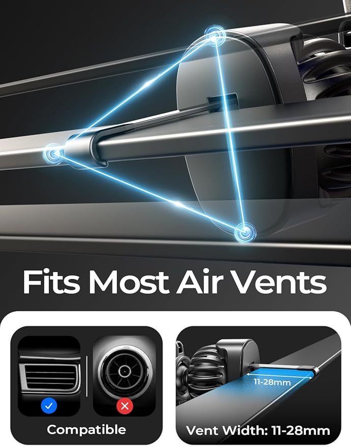 LISEN for MagSafe Car Mount, 2026 Magnetic Phone Holders for Your Car Air Vent Phone Mount, Hands Free Cell Car Phone Holder Accessories for Men Women fit iPhone 17 17e 16 15 14 13 12 Pro Max Kids