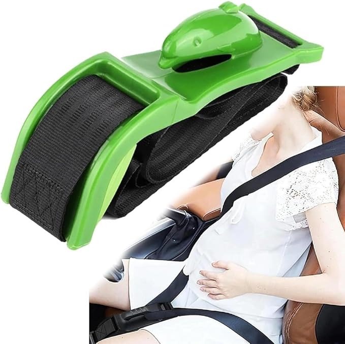 Car Seat Belt Cover for Pregnancy, Soft Harness for Neck and Abdomen Protection, with Adjustable Strap Soft Harness, Comfort Enhancer for Maternity Car Universal Travel(Green)