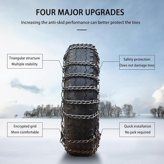 YAGOLD Snow Chains Tire Chains for Cars SUV Pickup Trucks - Quick Fit and Easy Installation, Reusable Universal Emergency Tra