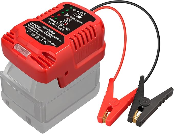 Car Jumper Start Adapter Jumper Cables for Milwaukee M18 18V,with 11AWG Cable,Jump Starting Adapter Auto Booster Cable for Jump Starting Car Using Tool Battery,Engine Under 3.5 Liters