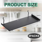 Lineshading 4 Pcs Pegboard Shelves, 14 x 6 Inch Metal Shelf Brackets Pegboard Tray Accessories Wall Organizer for Craft Room 