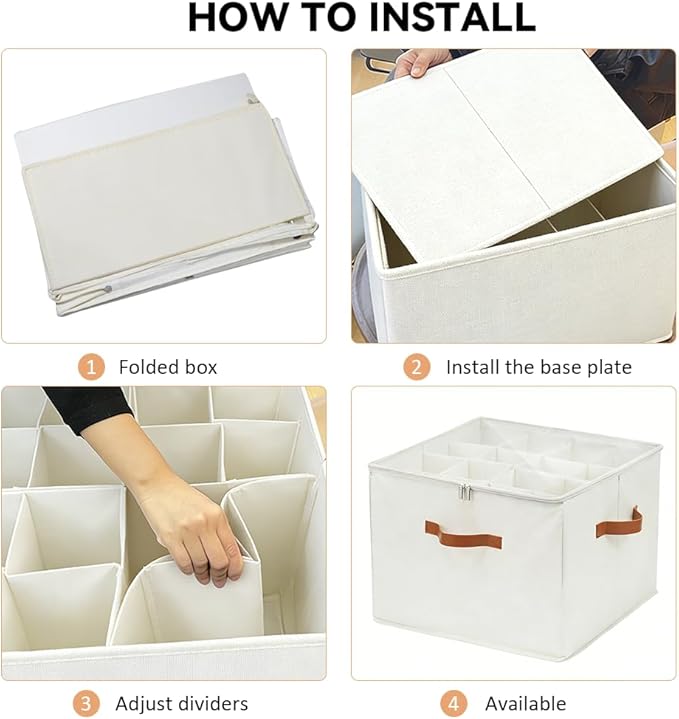 Shoe Organzier for Cloest - Fits up to 16 Pairs Shoe Storage Box,Adjustable shoe Bin with Pop-Up dividers, Space Saver shoes 