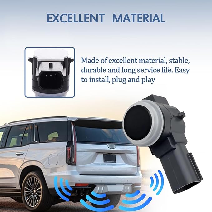 4 Pcs Bumper Park Assist Object Sensor with Connector Fit for Chevy Silverado/Tahoe/Suburban,for GMC Yukon XL/Sierra,for Cadi
