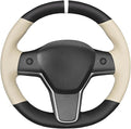 MEWANT Tesla Steering Wheel Cover - Hand Stitched for Model 3 (2017-2023) & Model Y (2020-2023) Accessories