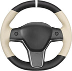 MEWANT Tesla Steering Wheel Cover - Hand Stitched for Model 3 (2017-2023) & Model Y (2020-2023) Accessories