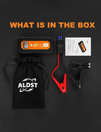 Car Battery Jump Starter 5000A, 45W PD Super Fast Charging Technology, 12V Portable Battery Jumper Booster Box with Cables