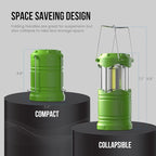 Lichamp LED Camping Lantern, 4 Pack Battery Powered Flashlight for Power Outages, Portable Collapsible Hanging Light Essentia