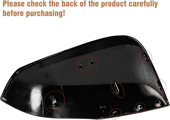 Moonlinks Compatible with Toyota RAV4 2019 2020 2021 2022 2023 2024 Left Side Mirror Cover Replacement, Glossy Black Exterior Left Driver Side Door Rearview Mirror Cap Trim for RAV4 LH