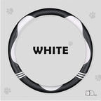 HighnessHwoo Car Steering Wheel Covers for Women Girl Padded Carbon Fiber PU Leather Cute Cartoon Auto Interior Accessories f