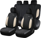 Coverado Car Seat Covers Full Set, Waterproof Automotive Seat Protectors 5 Seats,Beige Driver Protectors Universal Fit for SU