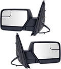 TRQ Driver & Passenger Side Mirror Set with Heat Manual Folding without Housing Turn Signal Compatible with 2012-2017 Ford Ex