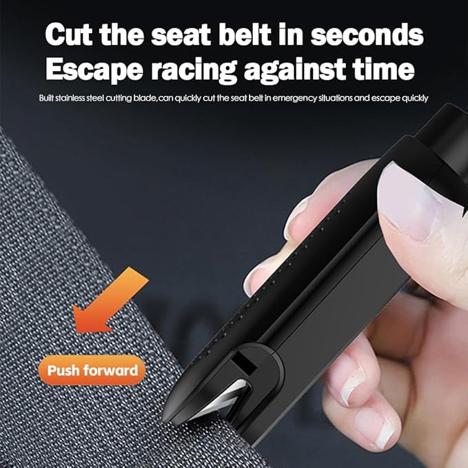 2 Pack Window Breaker Seatbelt Cutter for All Cars, Safe Hammer Glass Breaker Under Water, 2 in 1 Emergency car Escape Tool, 