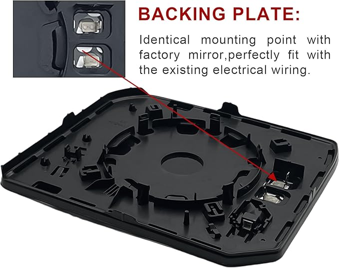 Blind Spot Detection Driver Side Mirror Replacement for Toyota Tundra 2022-2023, Left Upper Exterior Side Rearview Mirrors Glass, with Backing Plate, Power Heated