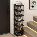 Vertical Shoe Rack - Tall Narrow Shoe Rack Organizer for Small Spaces,7 Tier Bamboo Shoen Shelf for Entryway,Closet,Corner,Do