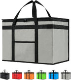 NZ home Insulated Bags for Food Delivery (2XL) Grocery Shopping Cooler Bag, Pizza Delivery, Hot & Cold Catering Tote, Reusable, Foldable & Heavy Duty (Gray)