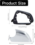 Fits For Tesla Model 3 Left Driver Side Wing Mirror Cover and Mirror Frame Set Rearview Lower Holder Tray Cap Housing 2017-2020(left side chrome)