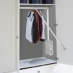 Pull Down Closet Rod, Adjustable Wardrobe Organizer Clothing Rail For Hanging Clothes Heavy Duty Clothes Rod Hanger Soft Retu